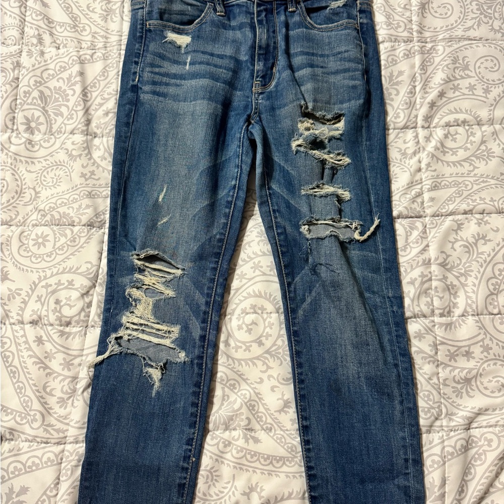American Eagle super stretch ripped jeans